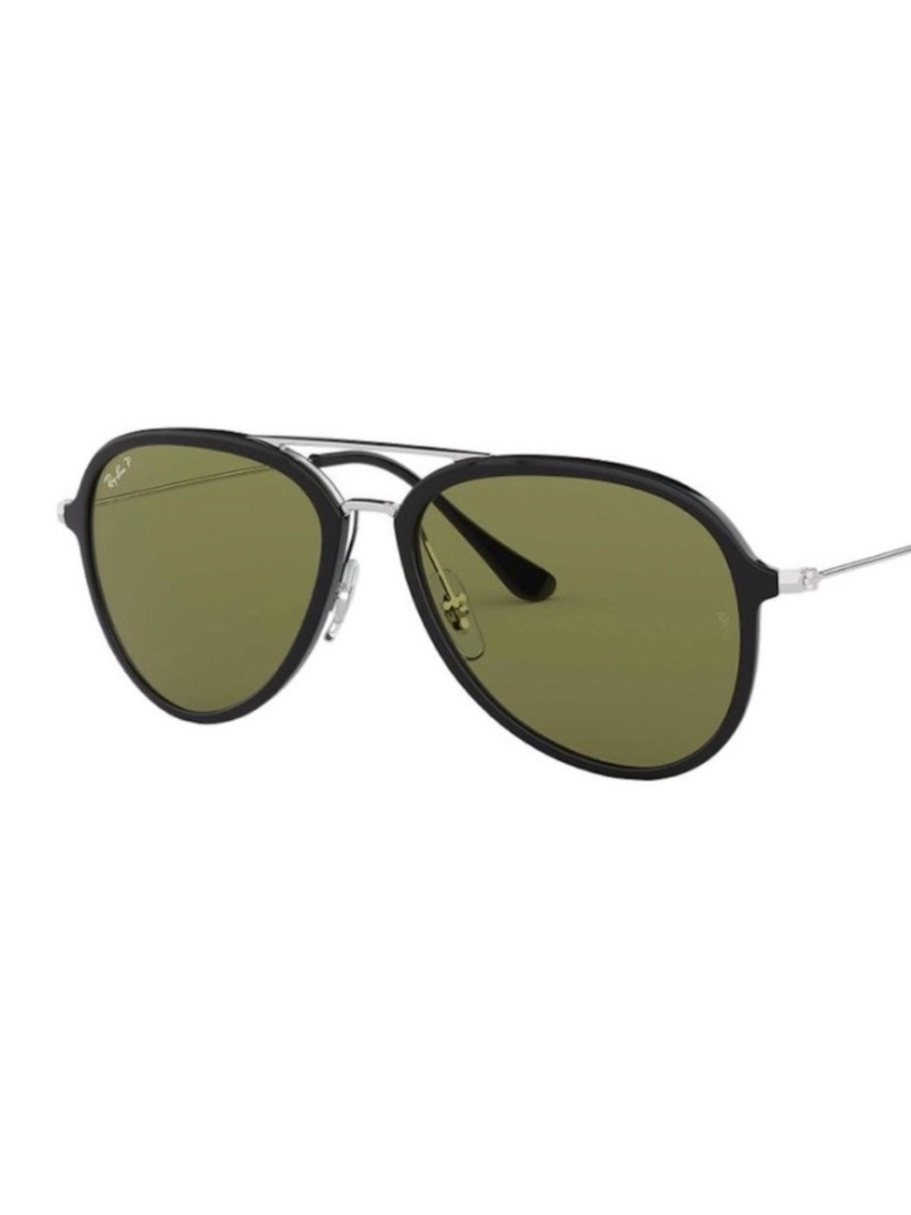 Ray-Ban Aviator Sunglasses with Green Lenses and Black Frame $95 NEW - Picture 2 of 8